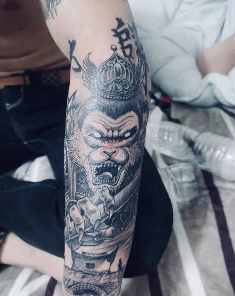 盖图我是认真的纹身图片_手臂新传统纹身图案