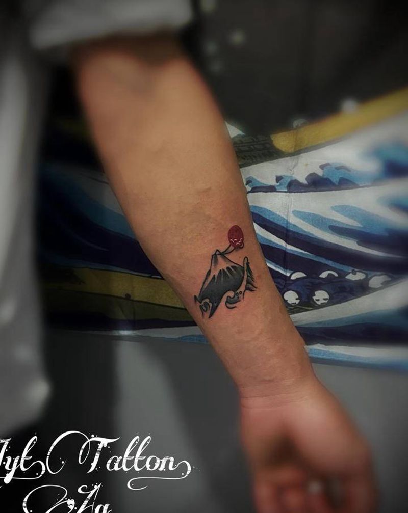 富士山纹身图片_手臂纹身图案