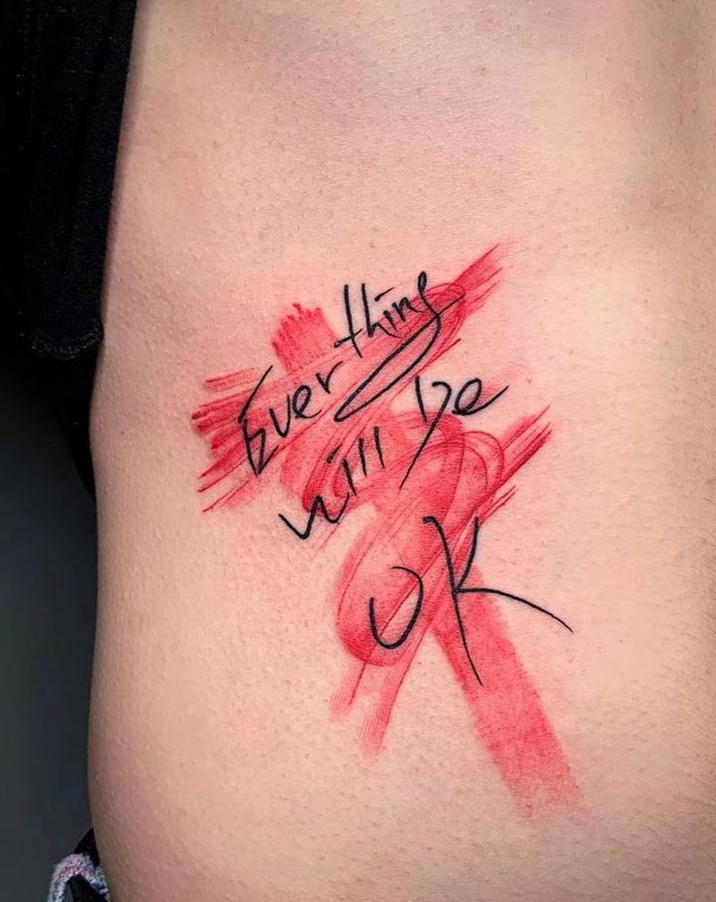 ＃一组小清新＃纹身图片_手臂腿部水彩几何小清新纹身图案