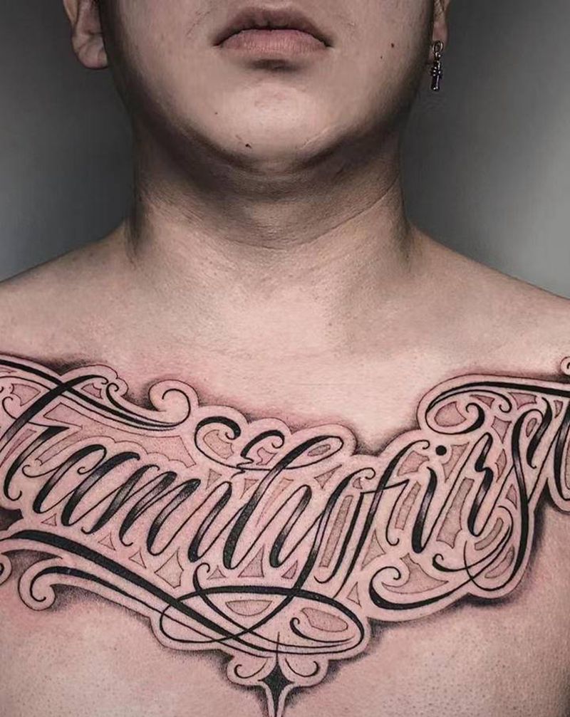 ＃花体字一组＃纹身图片_手臂胸部花体字花体字奇卡诺纹身图案