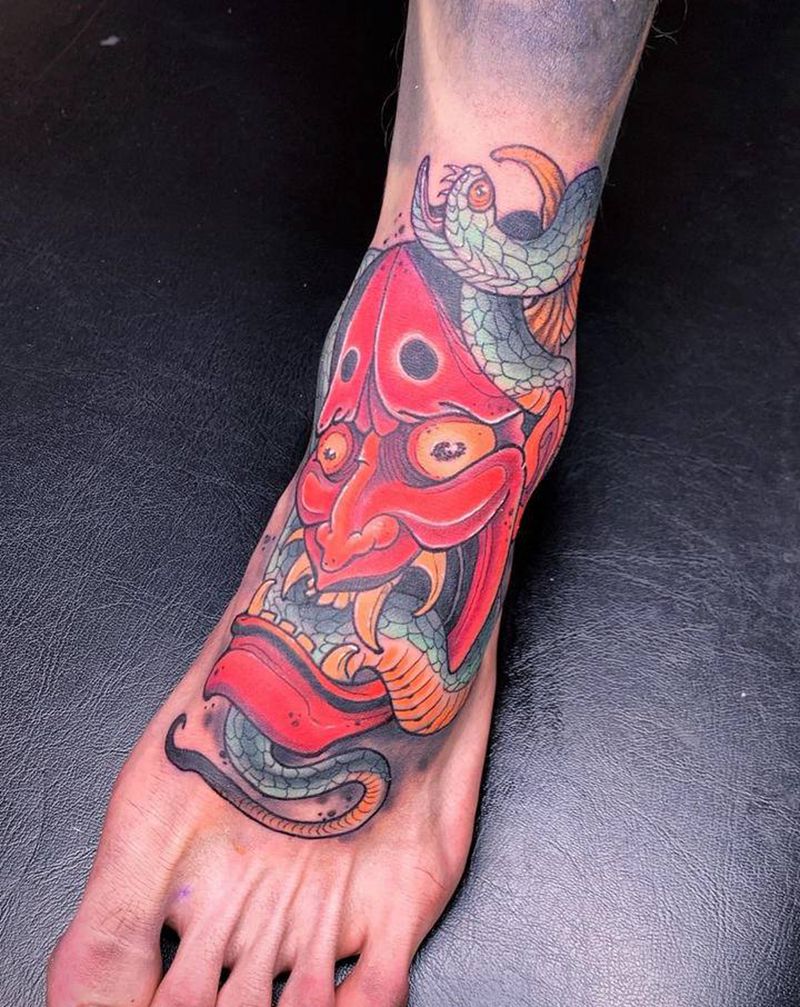 ＃般若＃纹身图片_手臂脚部老传统新传统般若纹身图案