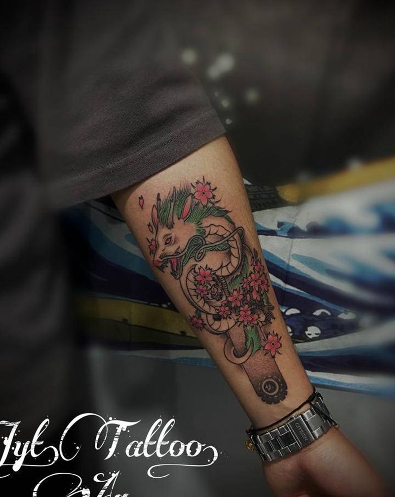 千与千寻白龙纹身纹身图片_手臂纹身图案