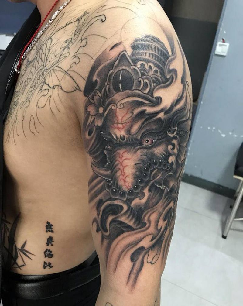象神纹身图片_手臂腿部纹身图案