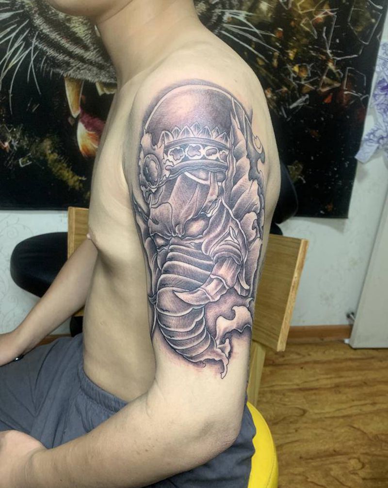 象神纹身图片_新传统纹身图案