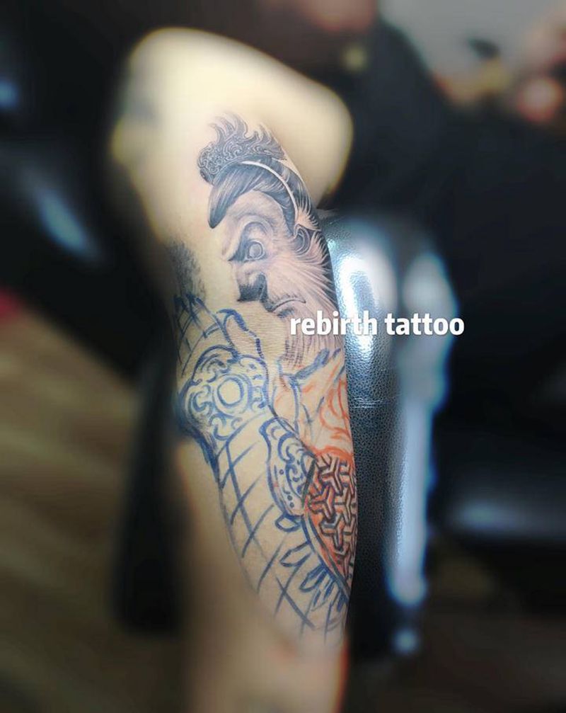 斗战胜佛纹身图片_手臂新传统老传统纹身图案
