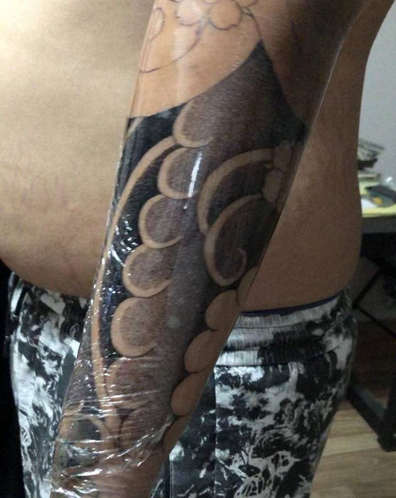 老传统花臂纹身图片_手臂老传统纹身图案