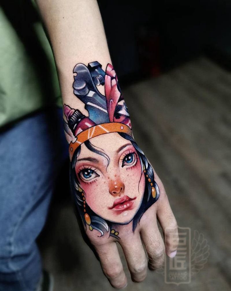 New school纹身图片_手臂手部New School水彩纹身图案