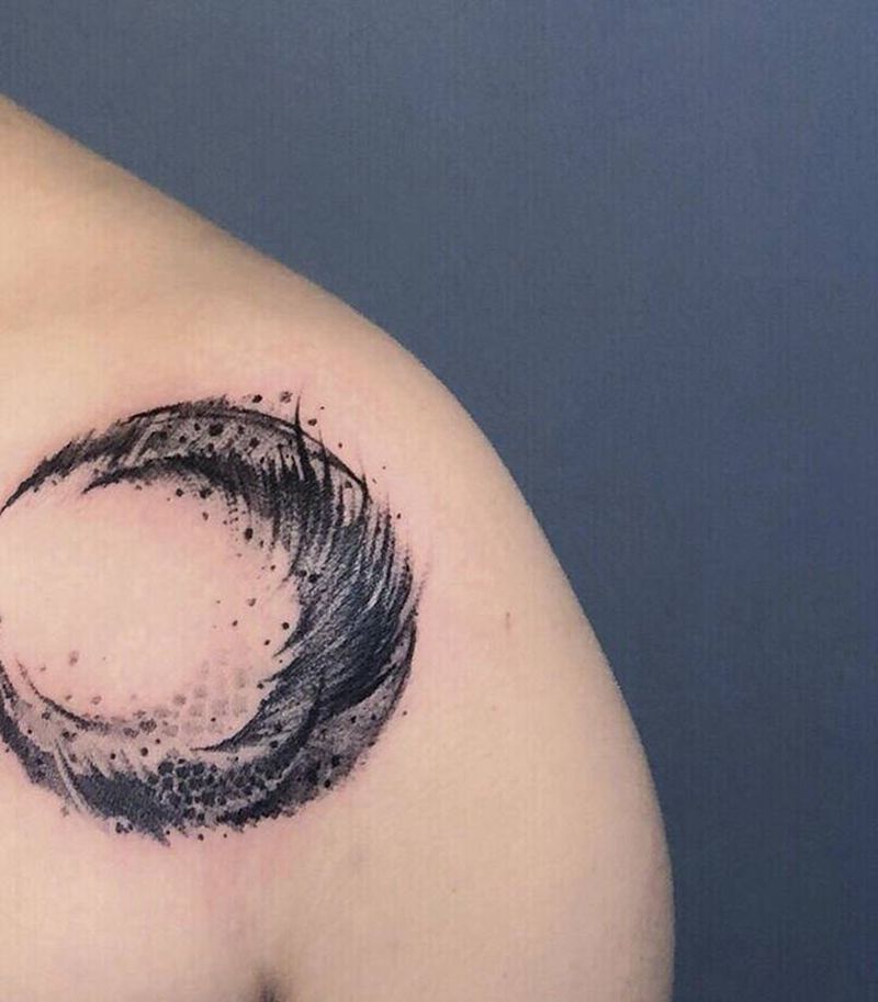 月亮纹身图片_点刺纹身图案