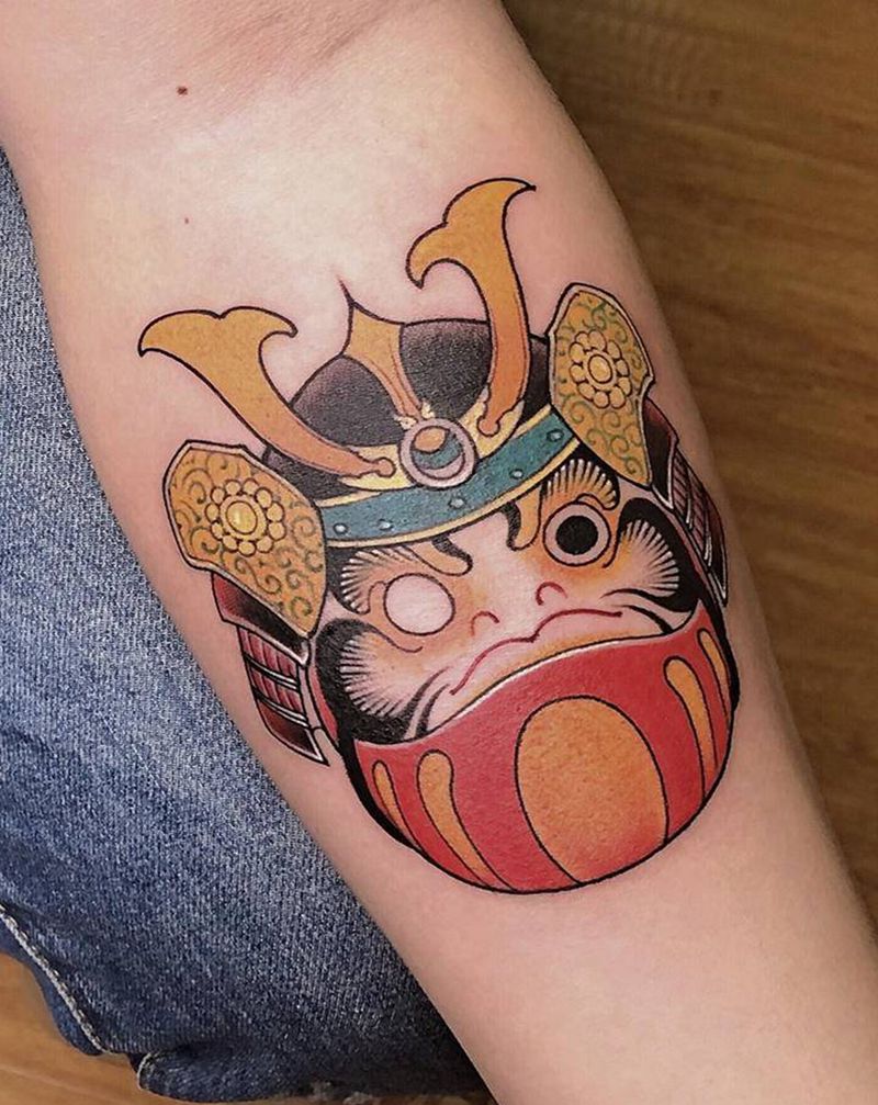 达摩纹身图片_手臂New School纹身图案