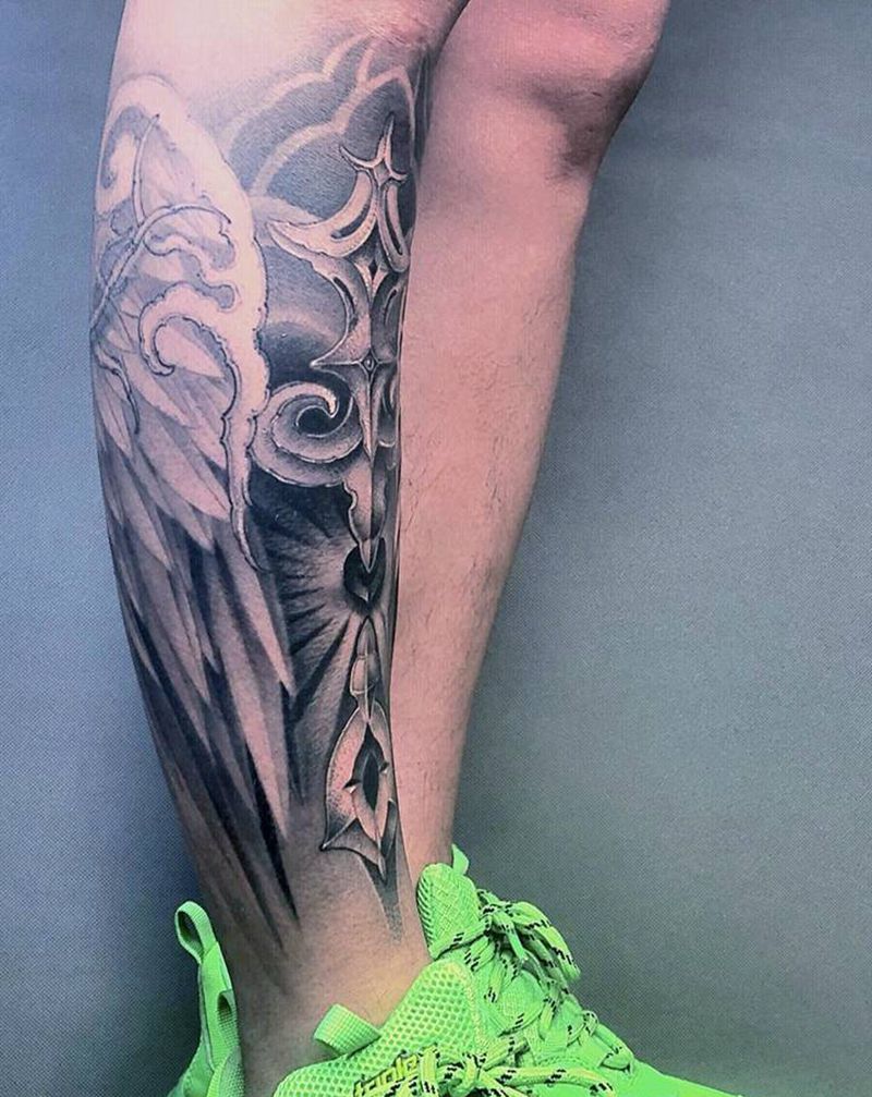 大天使纹身图片_手臂欧美写实纹身图案