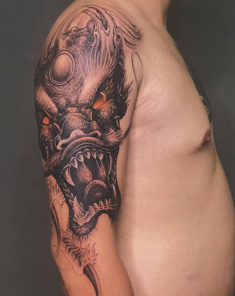 大臂部分纹身图片_手臂新传统纹身图案