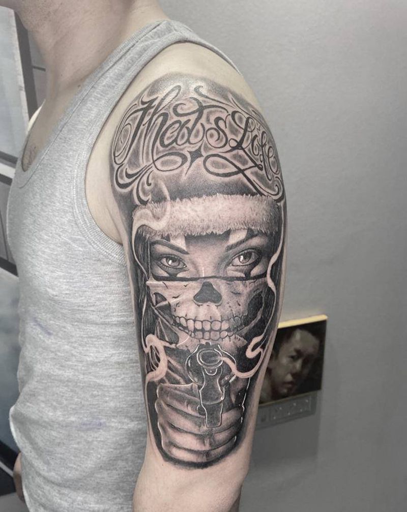 西海岸纹身图片_手臂欧美写实纹身图案