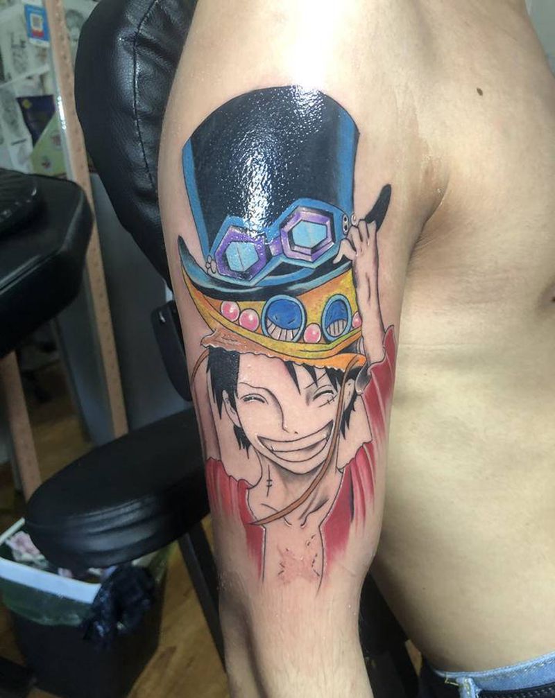 海贼王纹身图片_手部Old School纹身图案