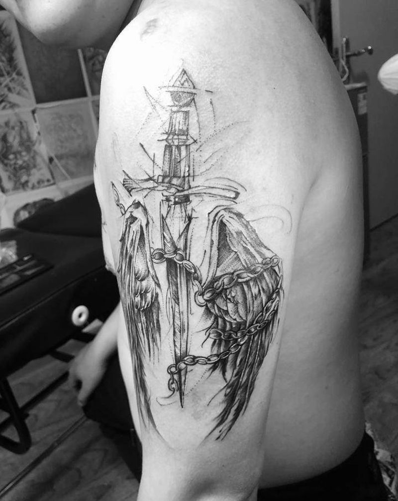 抽象纹身图片_手部几何纹身图案