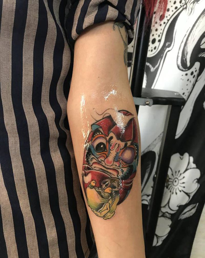 达摩蛋纹身图片_手部Old School纹身图案