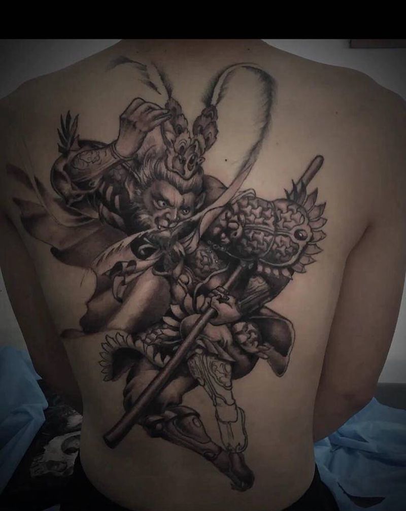 孙悟空(未完)纹身图片_背部纹身图案