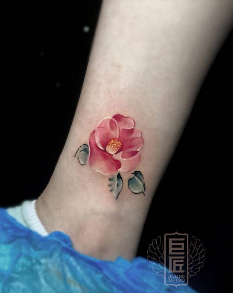 脚踝小纹身纹身图片_腿部新传统纹身图案