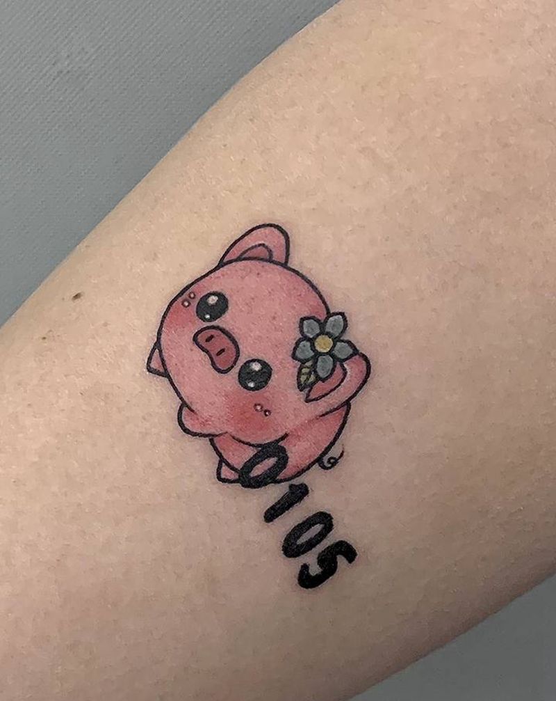猪纹身图片_手臂纹身图案
