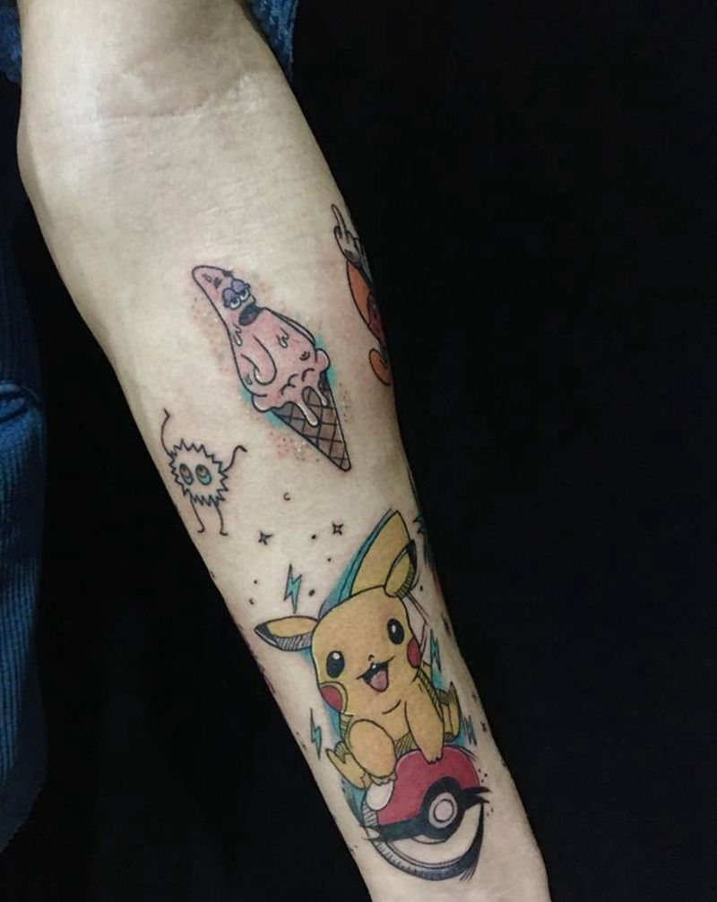 小清新-oldschool纹身图片_手臂纹身图案