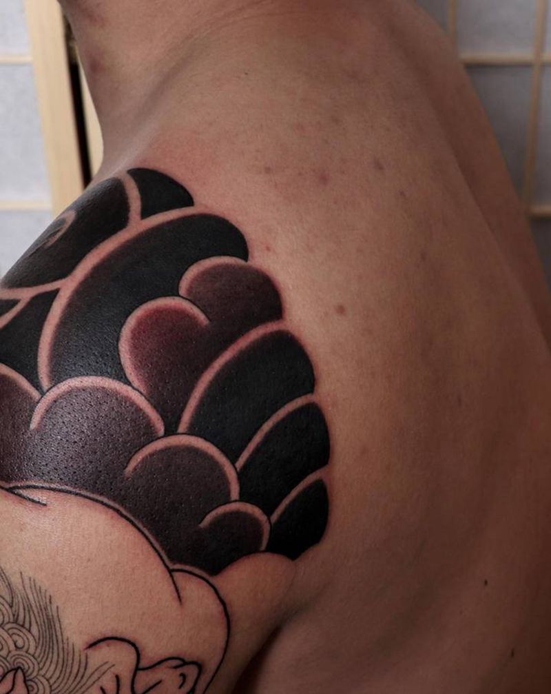 风神纹身图片_手臂老传统纹身图案