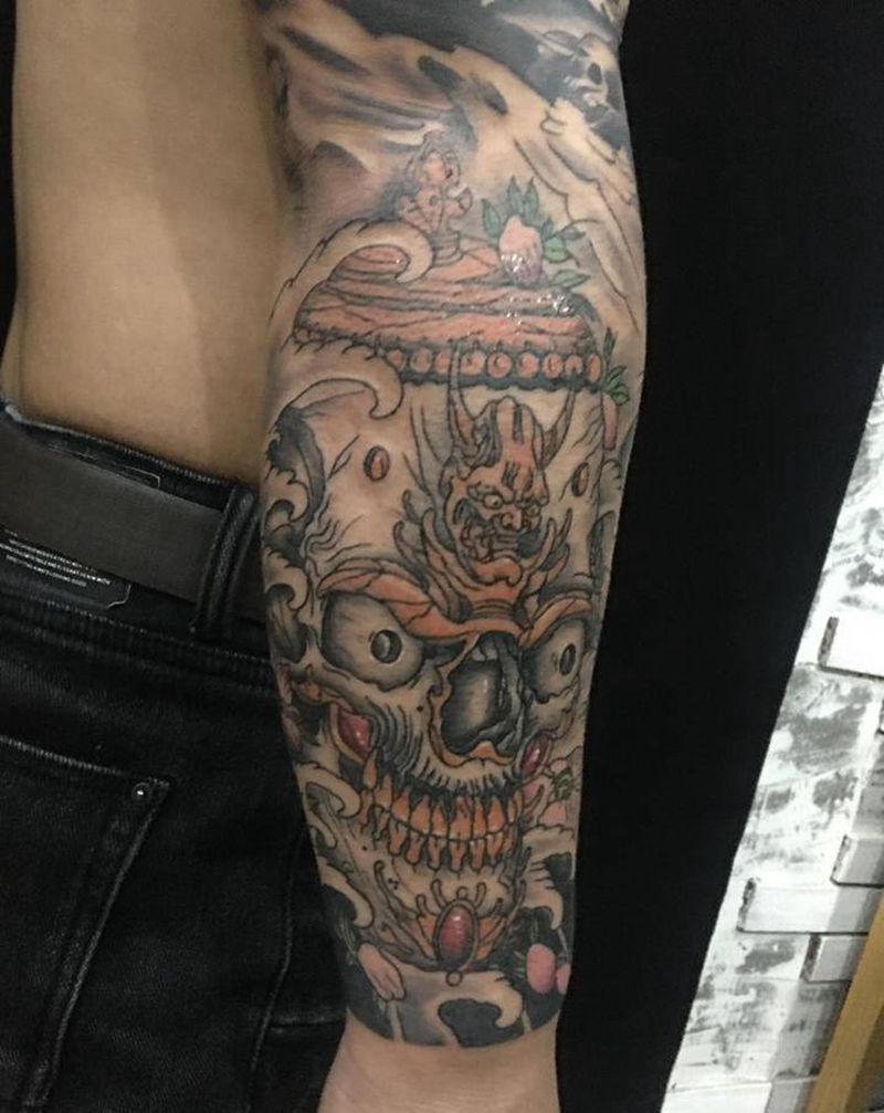 嘎巴拉纹身图片_手臂纹身图案