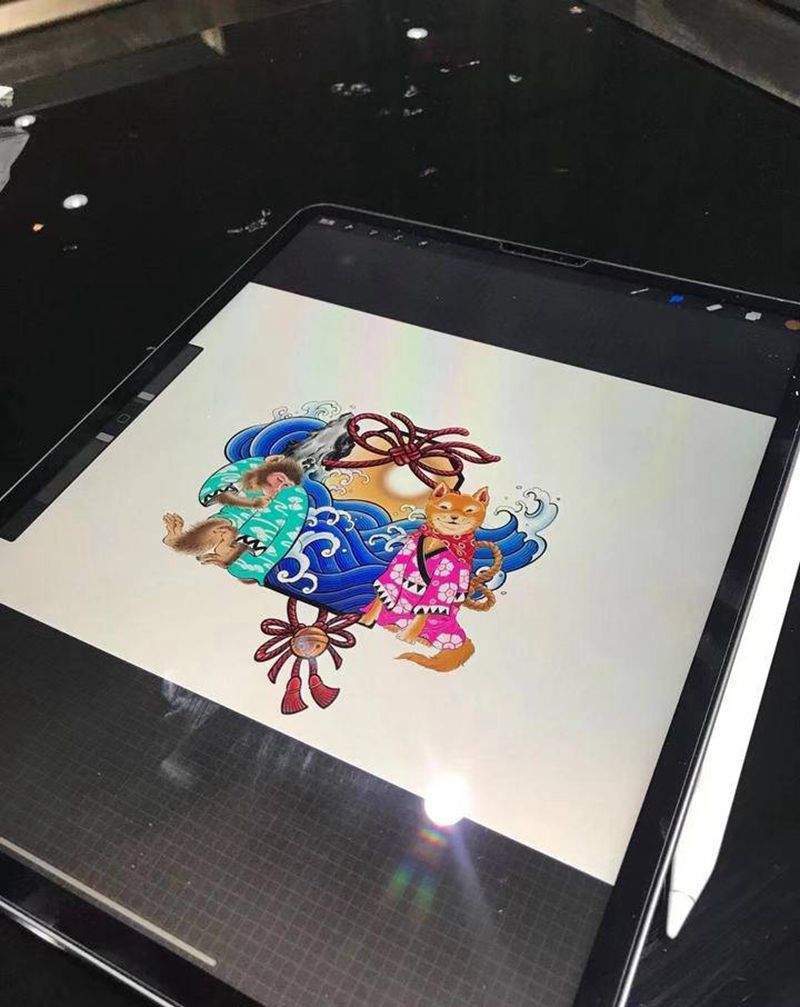 属相纹身图片_胸部新传统纹身图案