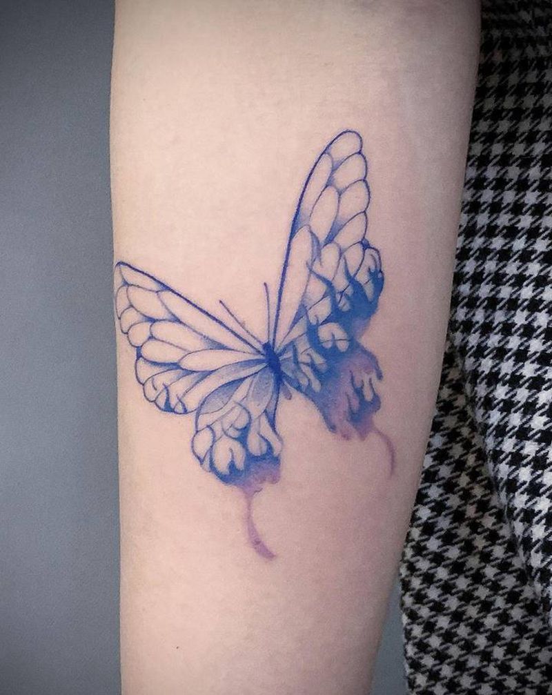 蝴蝶纹身图片_手臂纹身图案