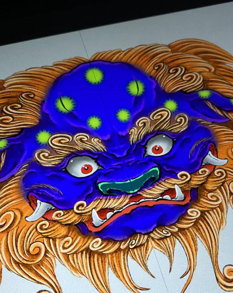 唐狮纹身图片_新传统New School唐狮纹身图案