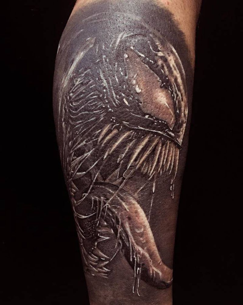 写实毒药纹身图片_腿部纹身图案