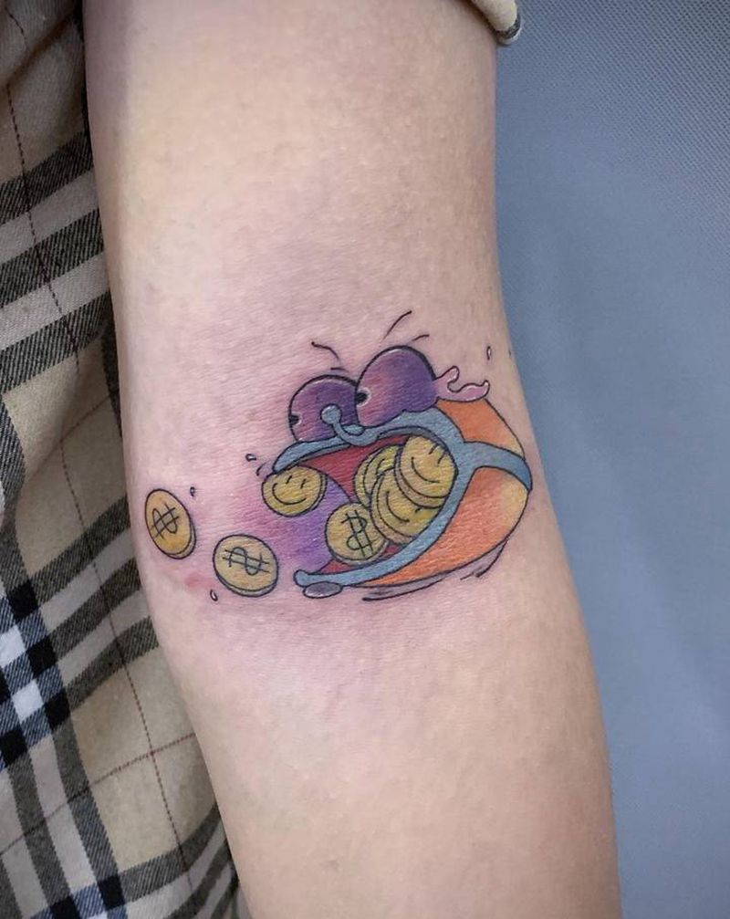 钱袋纹身图片_手臂纹身图案