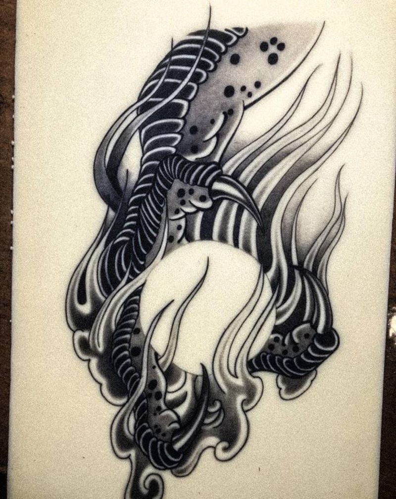 传统龙爪纹身图片_腿部老传统纹身图案