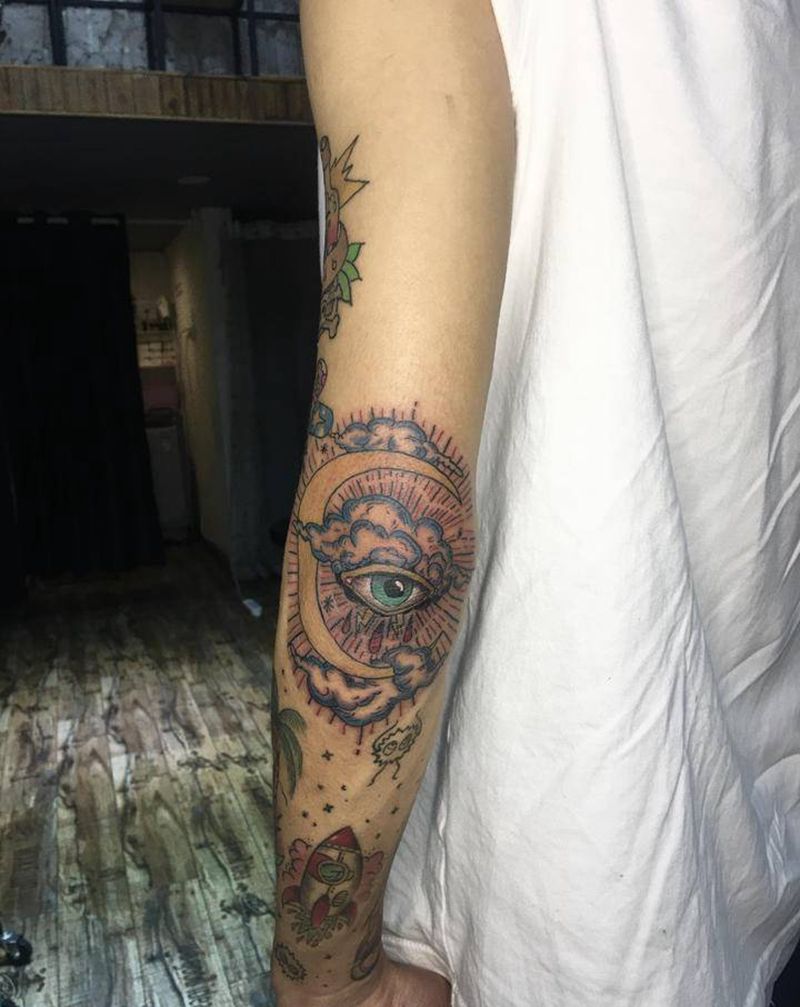 眼睛纹身图片_手部纹身图案