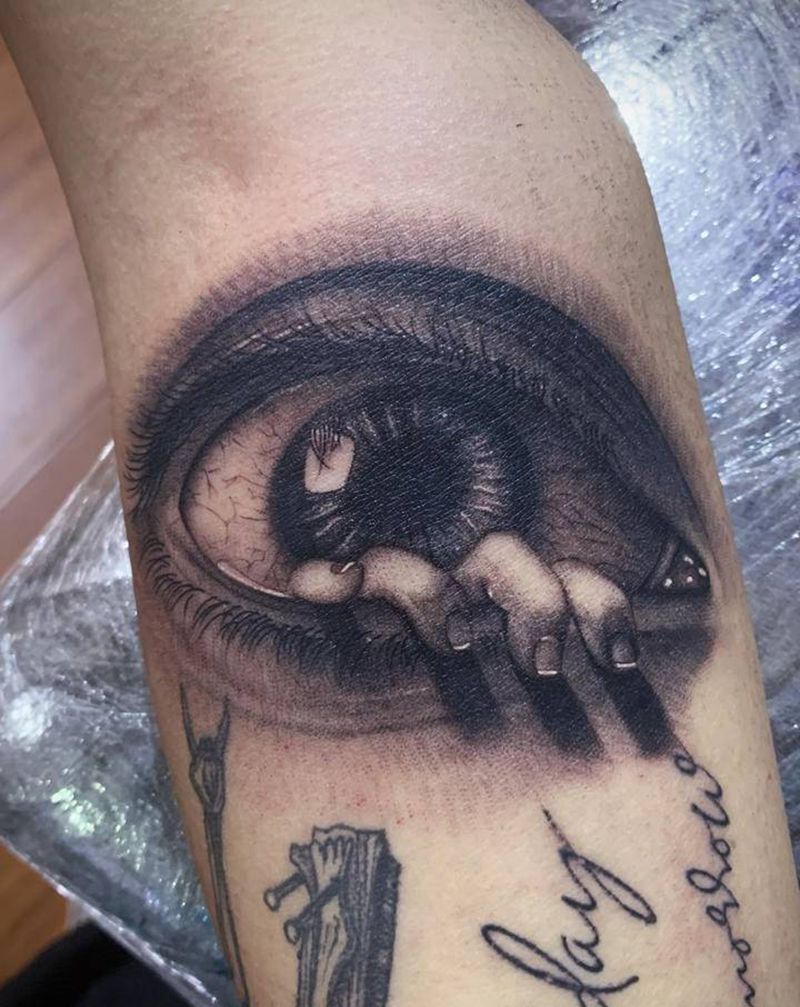 眼睛纹身图片_手臂纹身图案