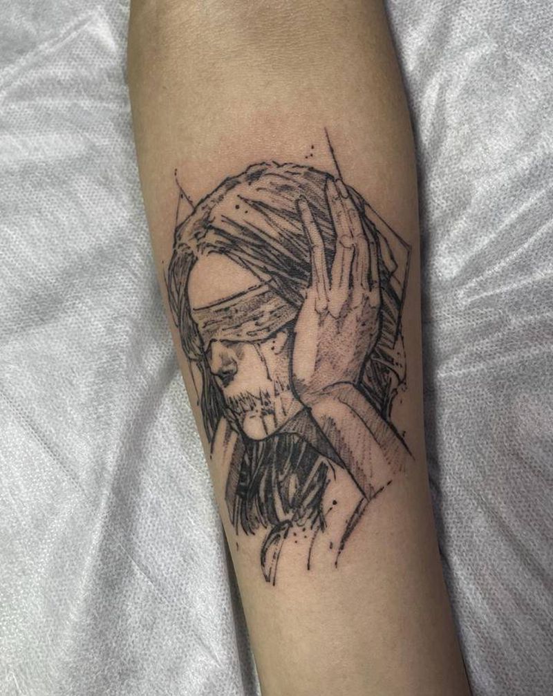 不语不闻不见纹身图片_手臂纹身图案