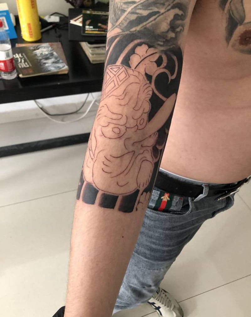 待续纹身图片_手臂老传统纹身图案
