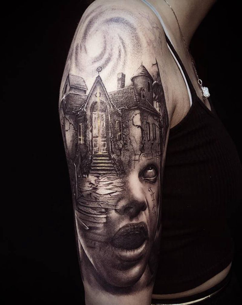 写实大臂纹身图片_欧美写实纹身图案