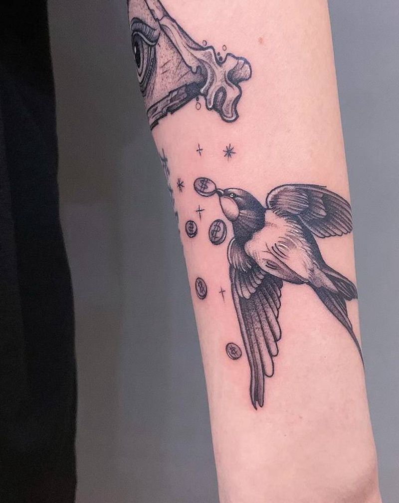 燕子纹身图片_手臂纹身图案