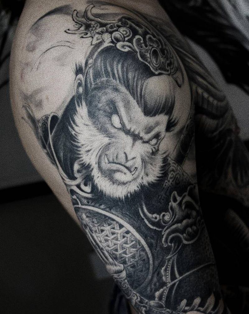 大圣兔战士纹身图片_手臂手部新传统欧美写实纹身图案