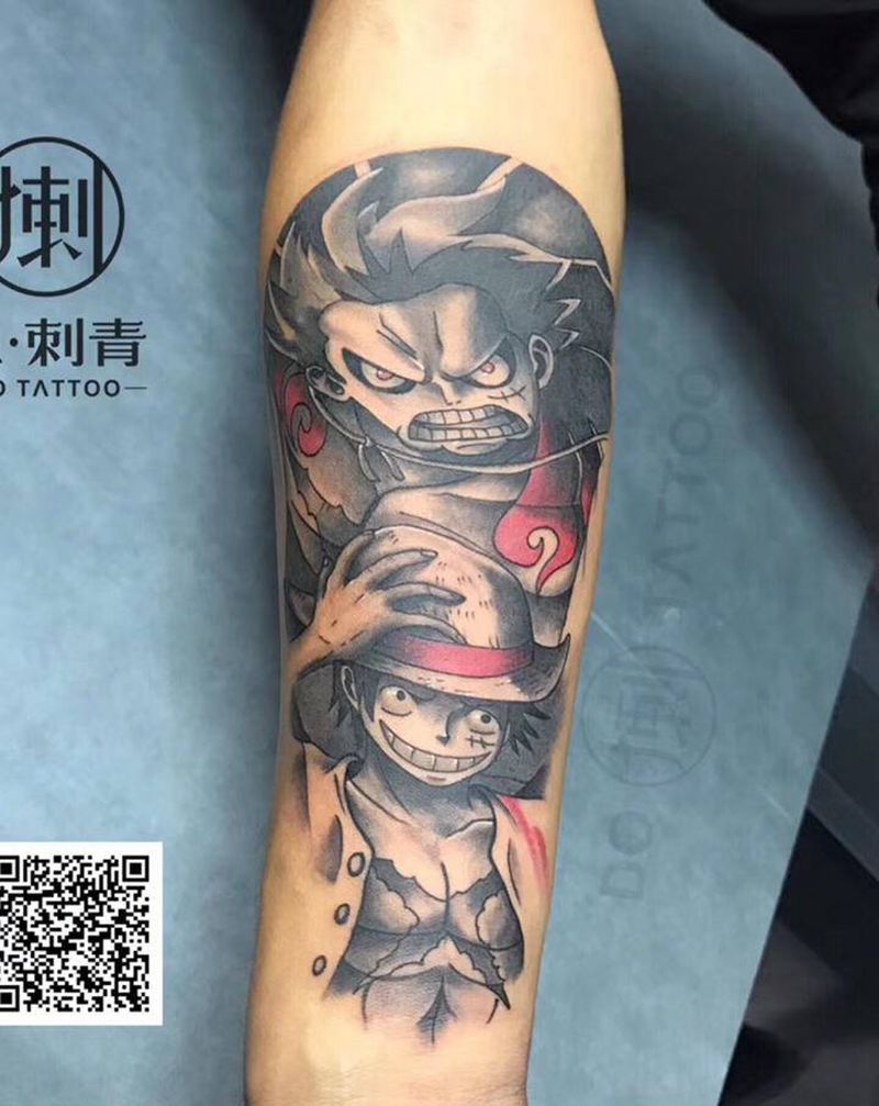 海贼王纹身图片_手臂腿部海贼王动漫纹身图案