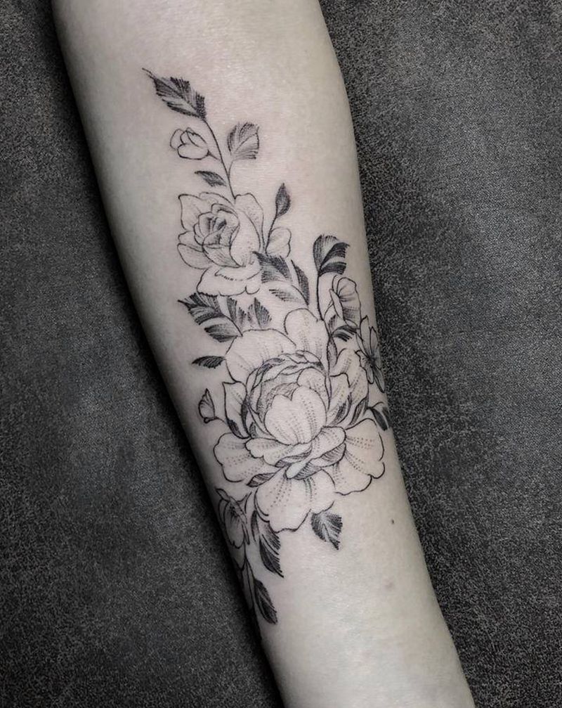 素花纹身图片_手部手臂点刺几何素花纹身图案