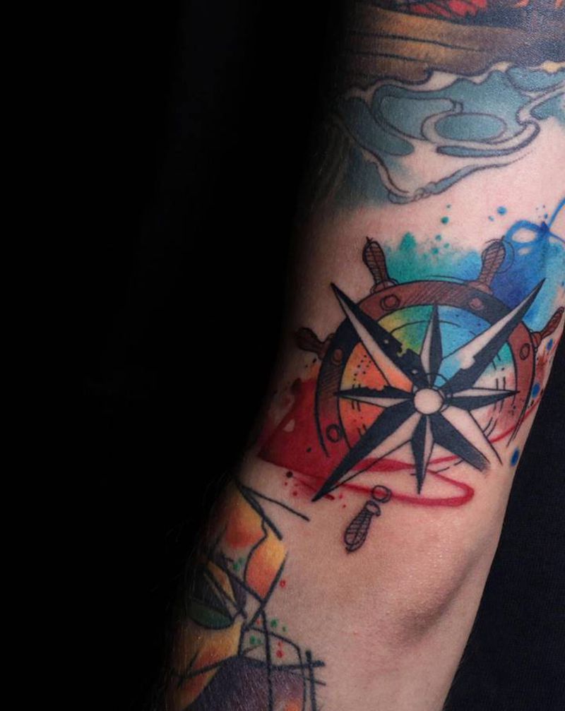 水彩纹身图片_手臂手部水彩水墨纹身图案