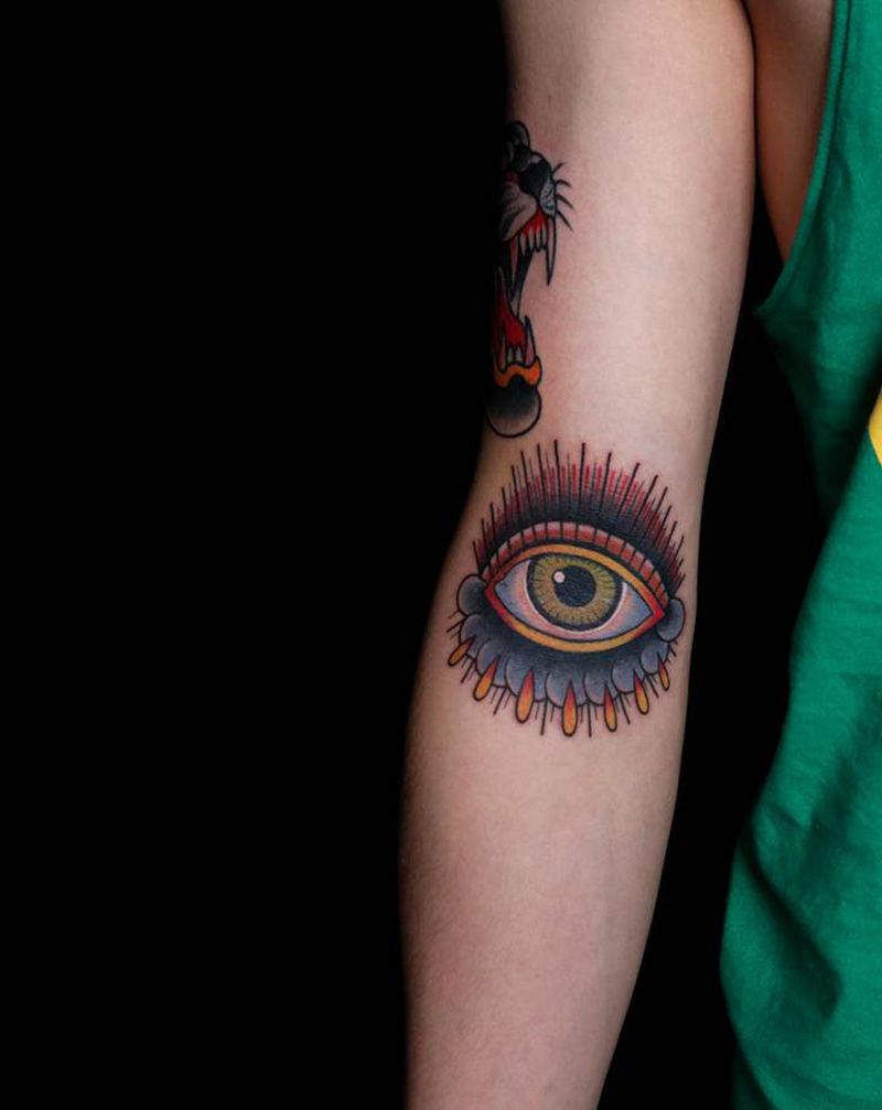 眼纹身图片_Old School纹身图案