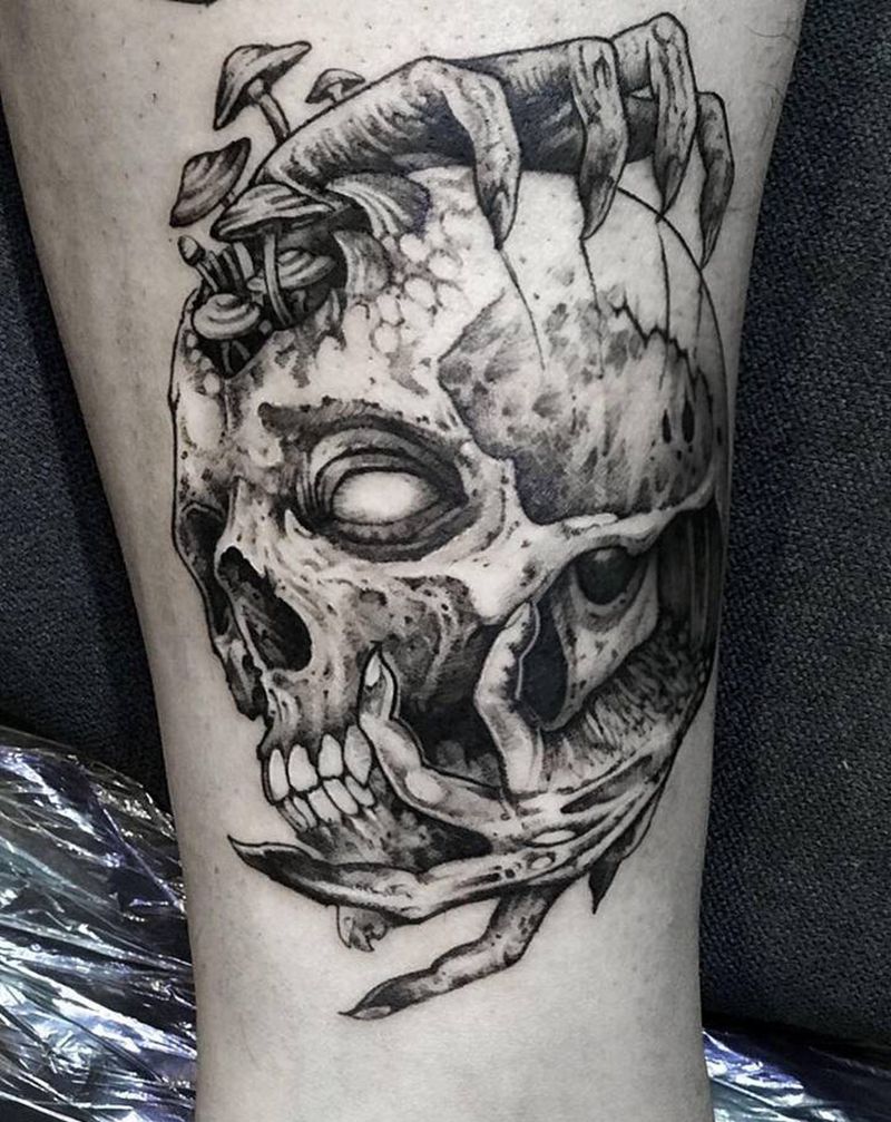 骷髅头纹身图片_手臂New SchoolOld School纹身图案