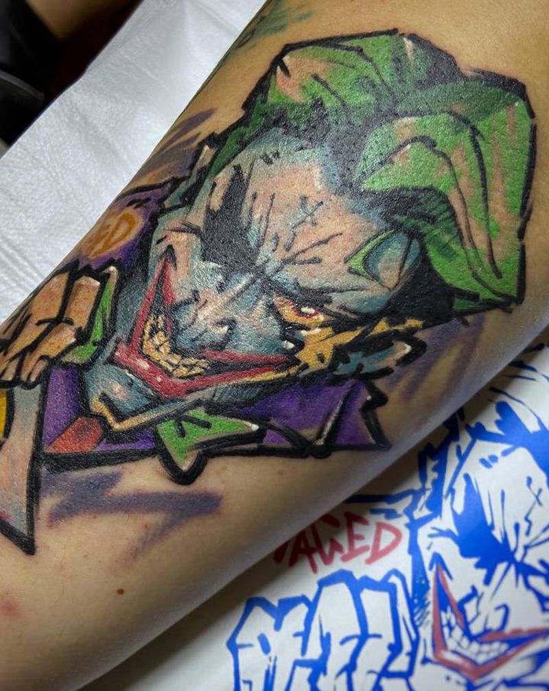 joker纹身图片_手臂New School纹身图案