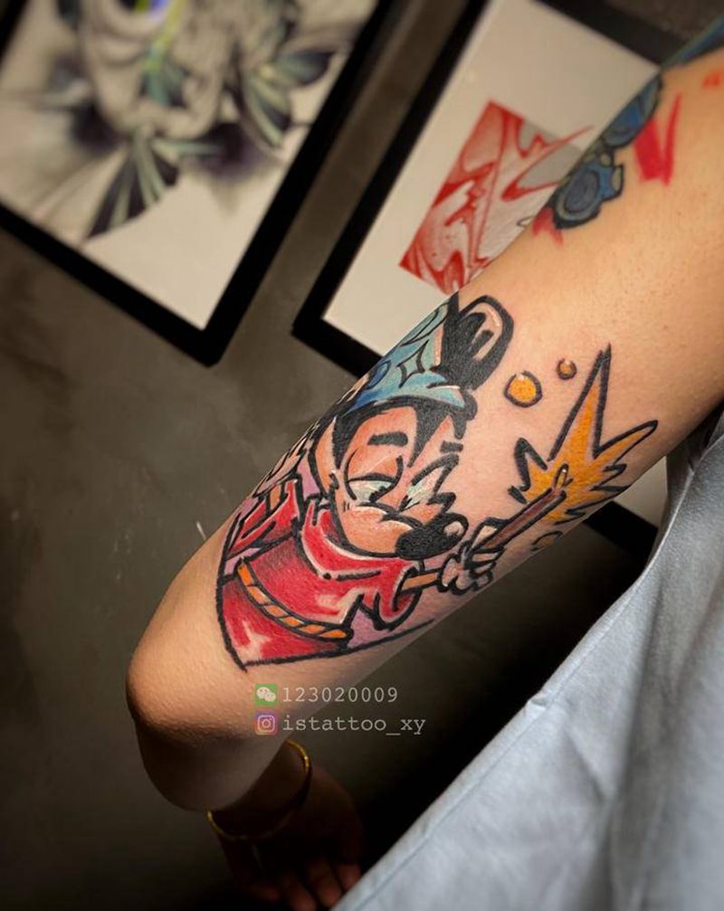 魔法米奇纹身图片_手臂New School纹身图案