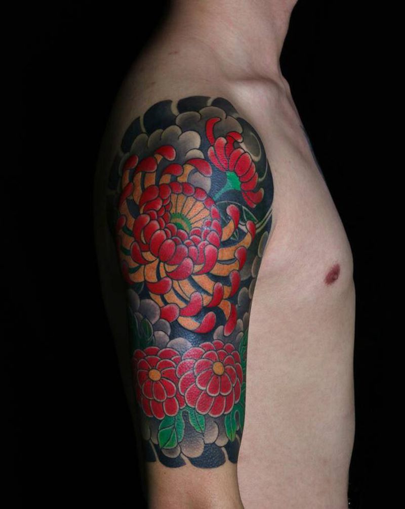 遮盖作品纹身图片_手臂老传统纹身图案