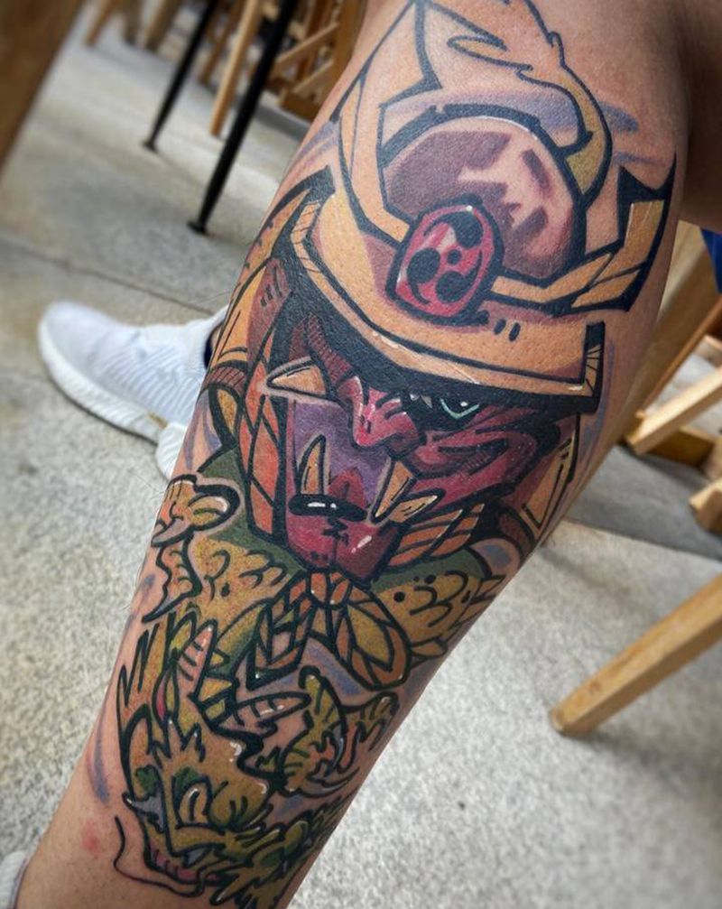 new schoo纹身图片_腿部New School纹身图案