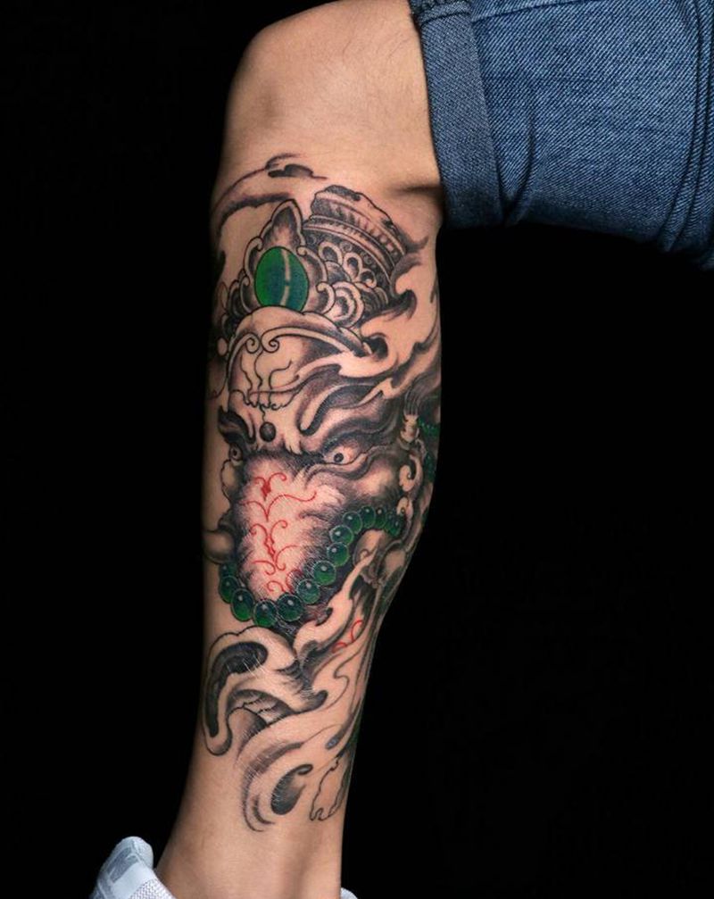 象神纹身图片_腿部纹身图案