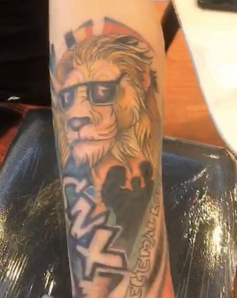 狮子纹身图片_Old School纹身图案
