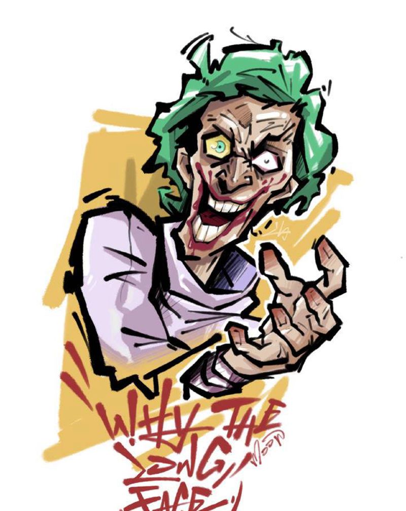 小丑手稿纹身图片_手臂腿部New SchoolOld School纹身图案